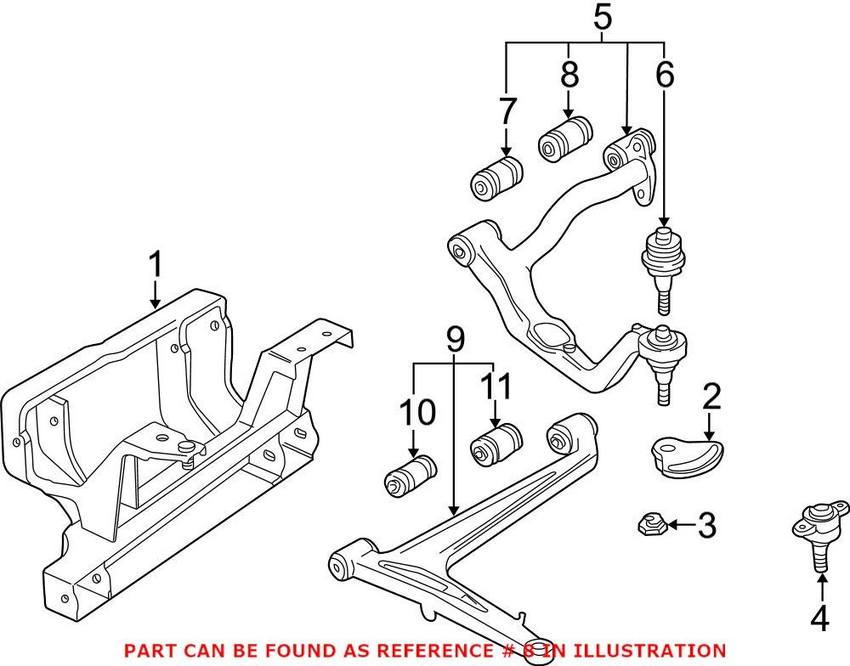 VW Control Arm Bushing - Front Upper Rearward 701407087